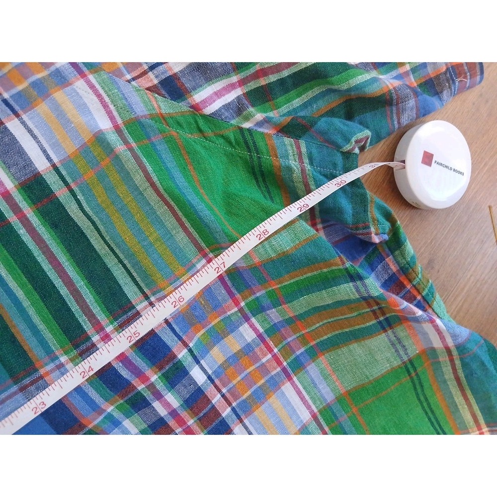 Ralph Lauren Shirt 3XB Big Plaid Short Sleeve Classic Fit Linen Preppy - Picture 8 of 8
